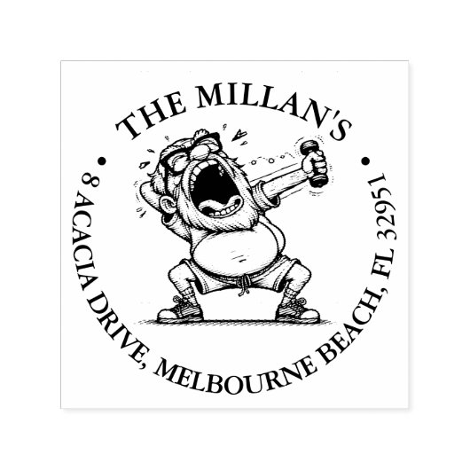 Gelukkige Opa's Fitness thema Zelfinktende Stempel (Design)