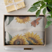 Gelukkige, open zonnebloemen met vlinder tissuepapier (Geschenk)