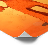 Gelukkige Oranje poedelhond Poster (Hoek)