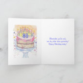 Gelukkige oude Verjaardag 80 jaar Kaart (Binnen)