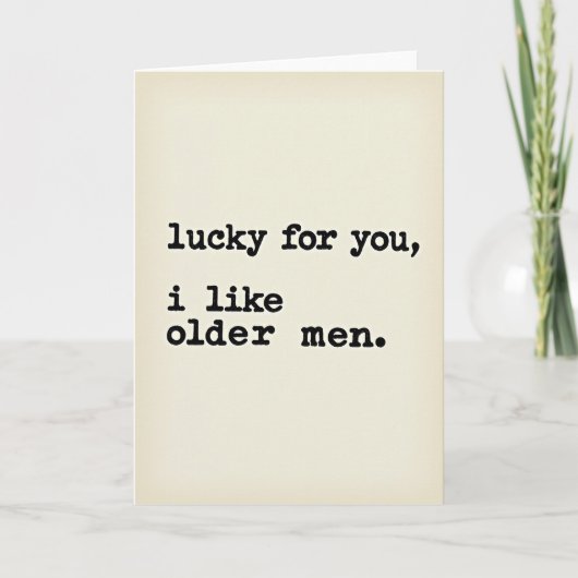 Gelukkige Oudere Mannen Liefde Kaart (Voorkant)