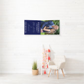Gelukkige paar foto | Blue Wedding Welcome Banner (Insitu)
