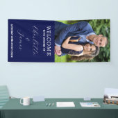 Gelukkige paar foto | Blue Wedding Welcome Banner (Beurs)