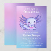 Gelukkige Paarse Axolotl Verjaardag Kaart (Voorkant / Achterkant)