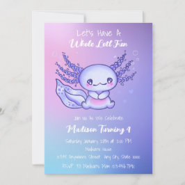 Gelukkige Paarse Axolotl Verjaardag Kaart