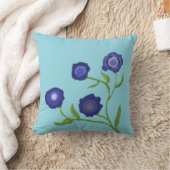 Gelukkige paarse en rode papaver kussen (Deken)