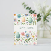 Gelukkige paasbloesems briefkaart (Staand voorkant)