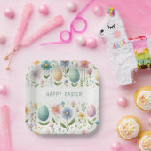 Gelukkige paasbloesems papieren bordje (Feest)