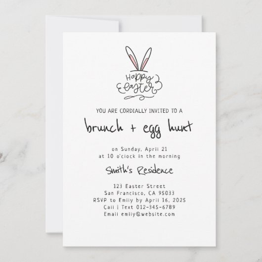 Gelukkige Paasbrunch en Eierjacht Kaart (Voorkant)