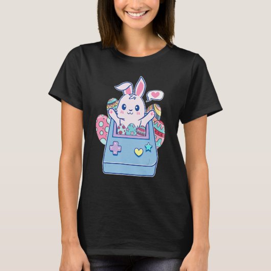 Gelukkige paasdag Bunny Egg Funny Boys Girls Kinde T-shirt (Voorkant)