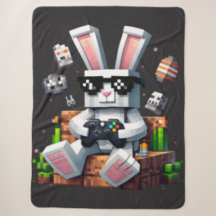 Gelukkige Paasdag Bunny Egg Video Gamer Paasdag Sherpa Deken