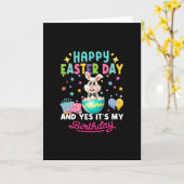 Gelukkige paasdag en ja het is mijn verjaardagskon kaart (Gele Bloem)