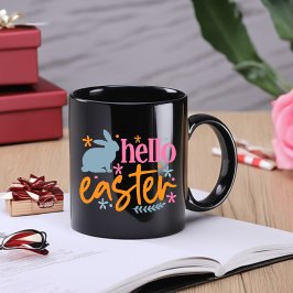 Gelukkige Paasdag - Grappige bloemen Tweekleurige Koffiemok