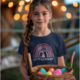 Gelukkige Paasdag Regenboog schattig konijnenontwe T-shirt