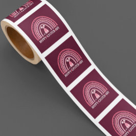 Gelukkige Paasdag Regenboog schattig konijnenontwe Vierkante Sticker