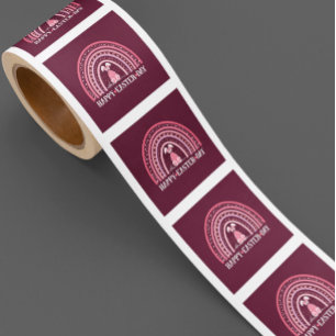 Gelukkige Paasdag Regenboog schattig konijnenontwe Vierkante Sticker