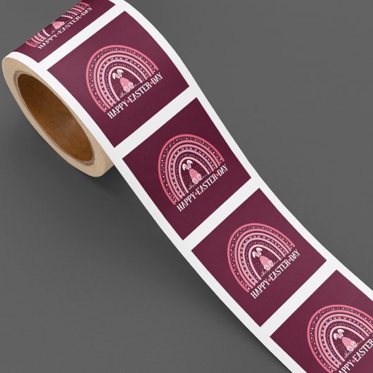 Gelukkige Paasdag Regenboog schattig konijnenontwe Vierkante Sticker