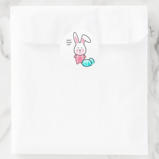 Gelukkige paasdag ronde sticker (Tas)