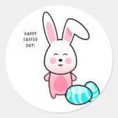 Gelukkige paasdag ronde sticker (Voorkant)