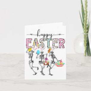 Gelukkige Paasdag Skeleton Bunny Egg Boys Girls Kaart