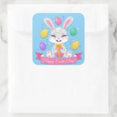 Gelukkige paasdag vierkante sticker (Tas)