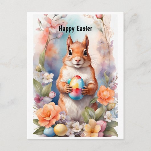 Gelukkige Paaseekhoorn Feestdagenkaart (Voorkant)