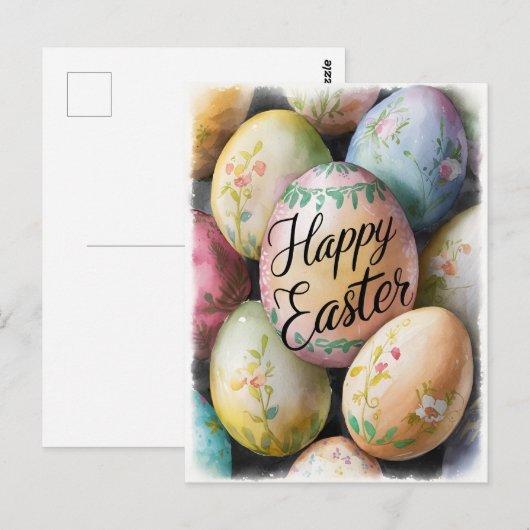 Gelukkige paaseieren briefkaart (Voorkant / Achterkant)