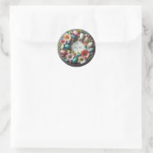 Gelukkige paaseikrans ronde sticker (Tas)