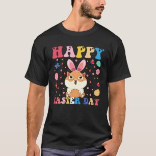 Gelukkige paashaas cavia paasdag groovy t-shirt