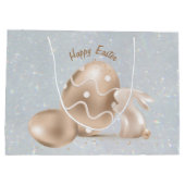 Gelukkige Paashaas Ei Glitter Elegant Modern Groot Cadeauzakje (Achterkant)