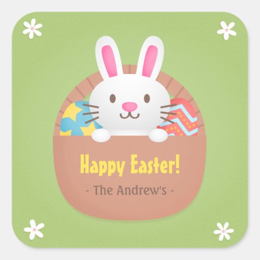 Gelukkige Paashaas en Eggs Party Decor Stickers (Voorkant)