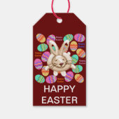 Gelukkige Paashaas en eieren Cadeaulabel (Voorkant)