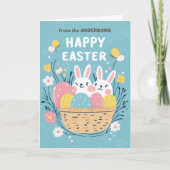 Gelukkige paashaas en eieren feestdagen kaart (Voorkant)