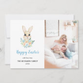 Gelukkige paashaas foto feestdagenkaart (Voorkant)