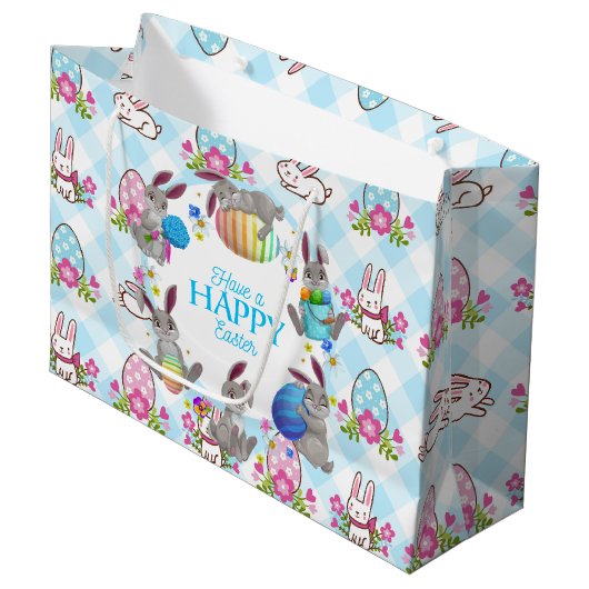 Gelukkige Paashaas Groot Cadeauzakje (Voorkant Gekanteld)
