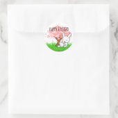 Gelukkige paashaas kersenbloesemboom ronde sticker (Tas)