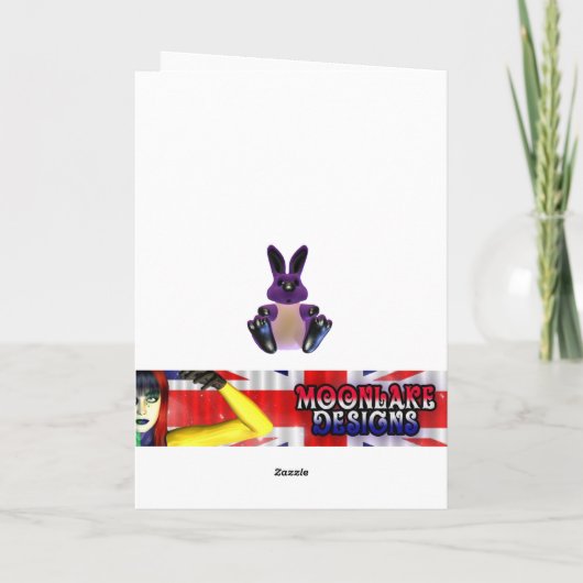 Gelukkige Paashaas met ei, voor Nicht Feestdagen Kaart (Achterkant)