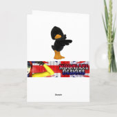 Gelukkige paashaas met ei, voor vrouw feestdagen kaart (Achterkant)