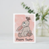 Gelukkige paashaas met vlinder briefkaart (Staand voorkant)