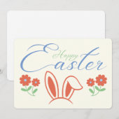 Gelukkige paashaas oorbloem feestdagenkaart (Voorkant / Achterkant)