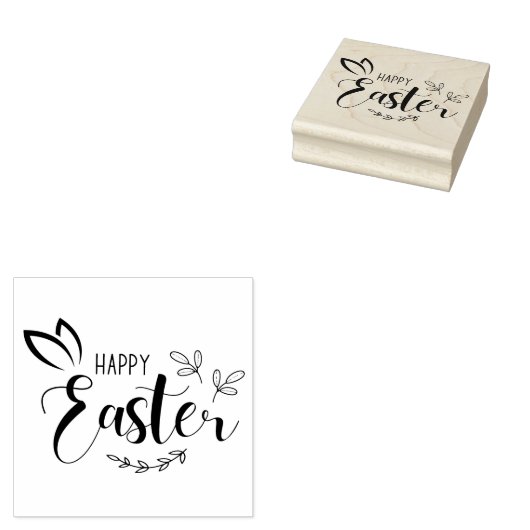 Gelukkige Paashaas oorsscript rubberen stempel (Gestempeld)