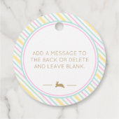 Gelukkige paashaas pastel bedankjes labels (Achterkant)