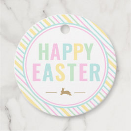 Gelukkige paashaas pastel bedankjes labels