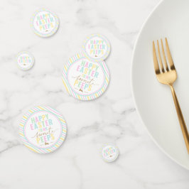 Gelukkige paashaas pastelstreep confetti