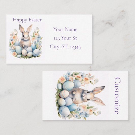 Gelukkige Paashaas Thunder_Cove Visitekaartje (Voorkant / Achterkant)