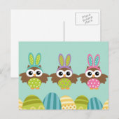 Gelukkige paashaas uilen feestdagenkaart (Voorkant / Achterkant)