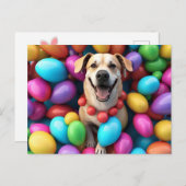 Gelukkige Paashond Feestdagenkaart (Voorkant / Achterkant)