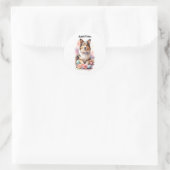 Gelukkige Paashond Ronde Sticker (Tas)