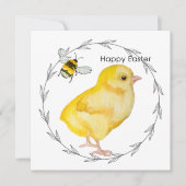 Gelukkige Paaskip en lentebloemen Kaart (Voorkant)