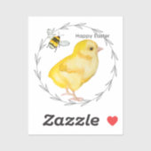 Gelukkige Paaskip en lentebloemen Sticker (Vel)